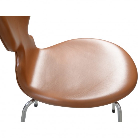 Sæt af 6 Arne Jacobsen Myre stole i cognac classic læder 1990'erne