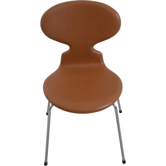 Sæt af 6 Arne Jacobsen Myre stole i cognac classic læder 1990'erne