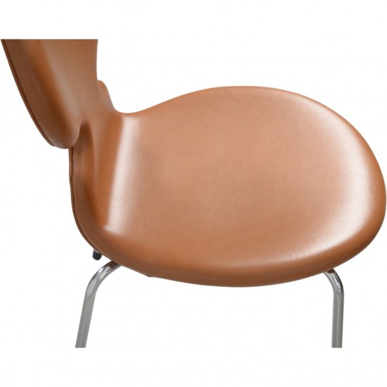 Sæt af 6 Arne Jacobsen Myre stole i cognac classic læder 1990'erne
