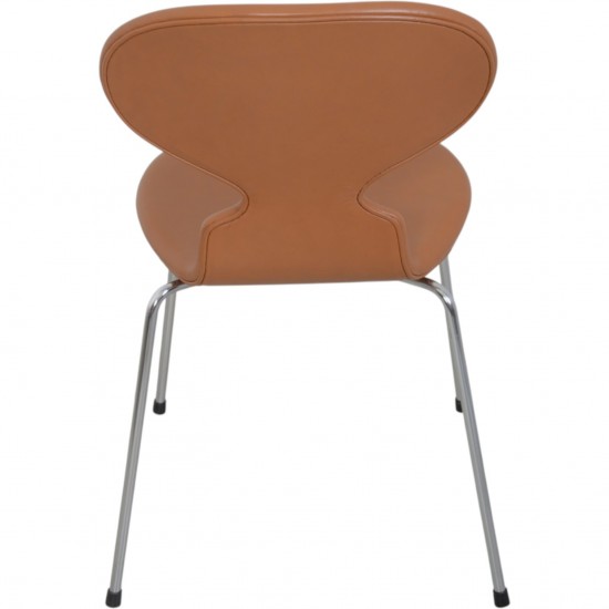Sæt af 6 Arne Jacobsen Myre stole i cognac classic læder 1990'erne