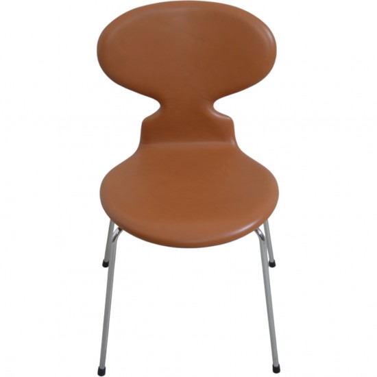 Sæt af 6 Arne Jacobsen Myre stole i cognac classic læder 1990'erne