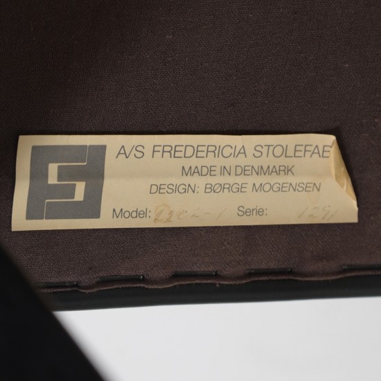 Børge Mogensen 2202 skammel i sort læder 1990'erne