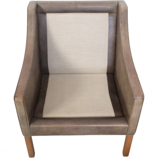 Børge Mogensen 2207 lænestol i patineret læder 1970'erne