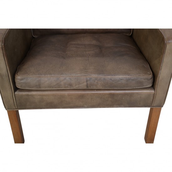 Børge Mogensen 2207 lænestol i patineret læder 1970'erne