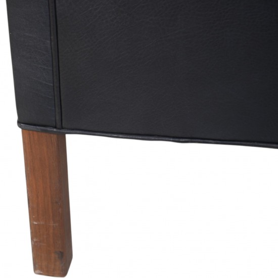 Børge Mogensen 2212 2.personers sofa i sort læder 1980'erne