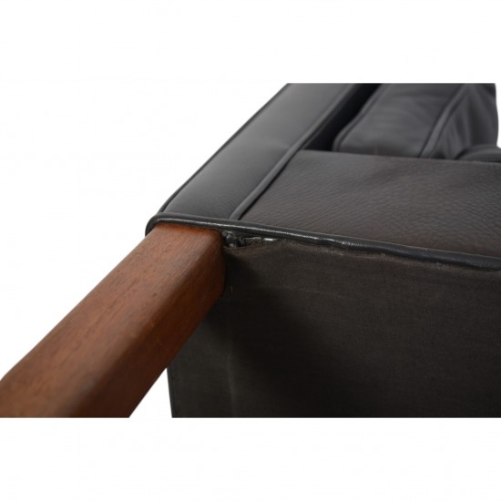 Børge Mogensen 2212 2.personers sofa i sort læder 1980'erne