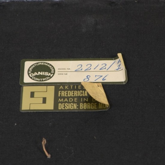 Børge Mogensen 2212 2.personers sofa i sort læder 1980'erne