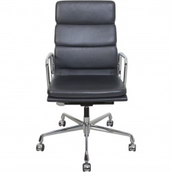 Charles Eames EA-219 kontorstol i gråt læder