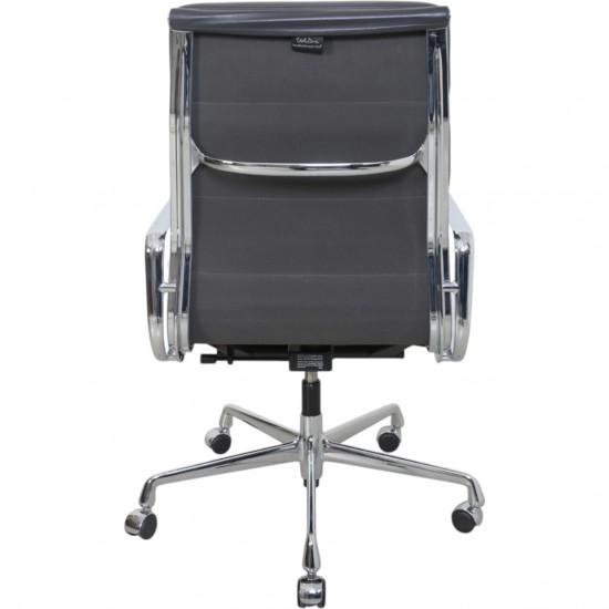 Charles Eames EA-219 kontorstol i gråt læder