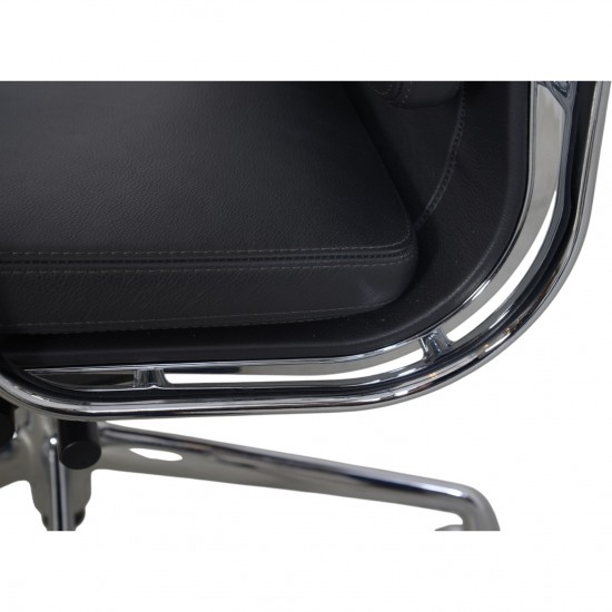 Charles Eames EA-219 kontorstol i gråt læder