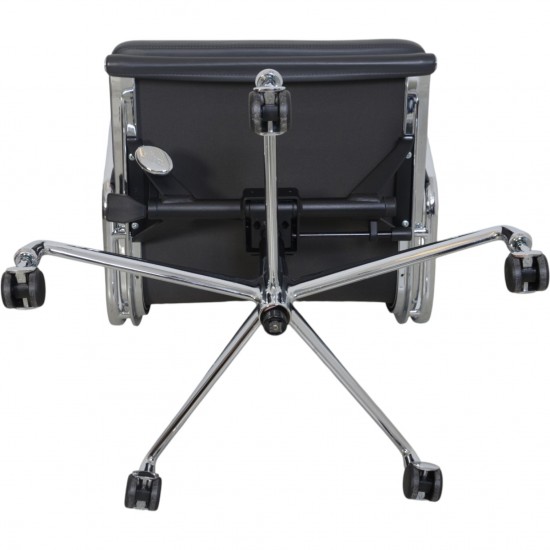 Charles Eames EA-219 kontorstol i gråt læder