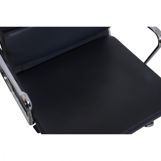 Charles Eames EA-219 kontorstol i gråt læder