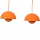 Verner Panton sæt på 2 orange flower pot lamper 2000'erne