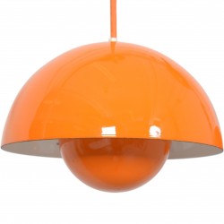 Verner Panton sæt på 2 orange flower pot lamper 2000'erne