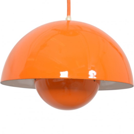 Verner Panton sæt på 2 orange flower pot lamper 2000'erne
