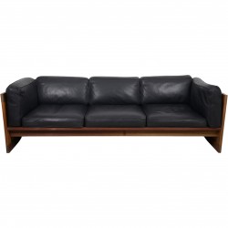 Dansk design sofa 3.pers i sort læder