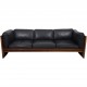 Dansk design sofa 3.pers i sort læder