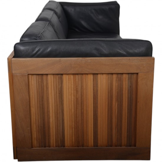 Dansk design sofa 3.pers i sort læder