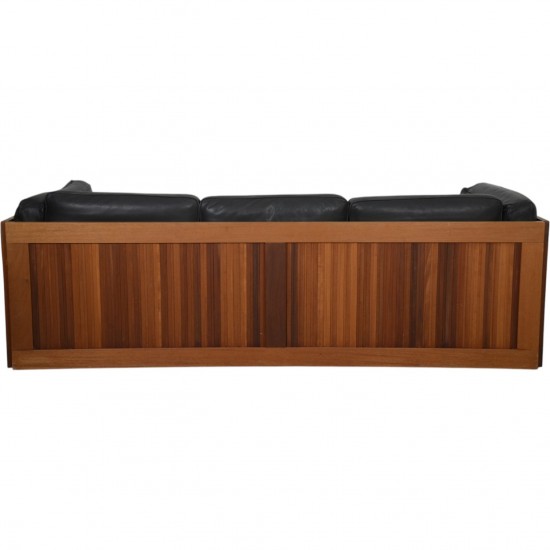 Dansk design sofa 3.pers i sort læder