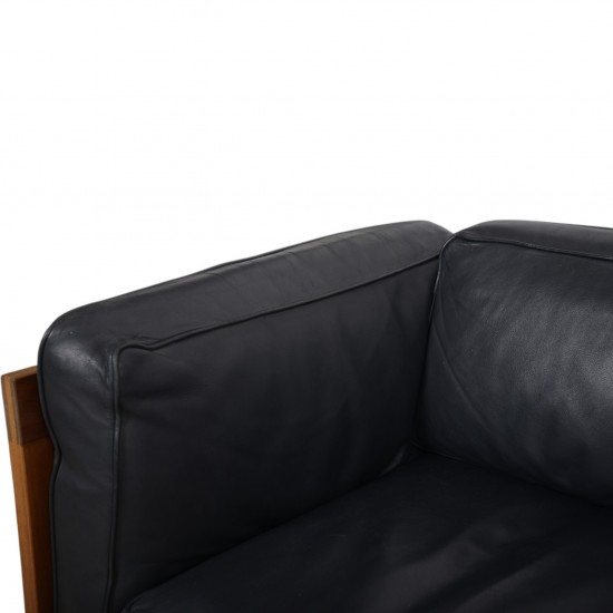 Dansk design sofa 3.pers i sort læder