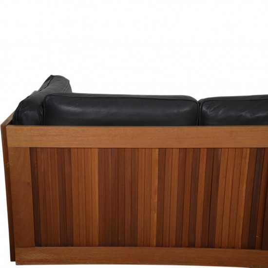 Dansk design sofa 3.pers i sort læder