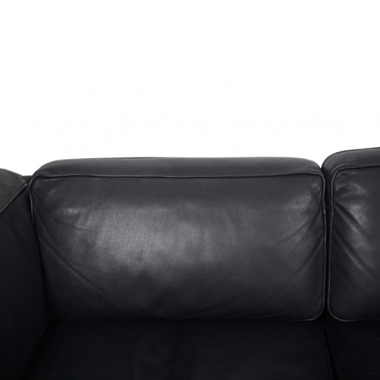 Dansk design sofa 3.pers i sort læder