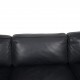 Dansk design sofa 3.pers i sort læder