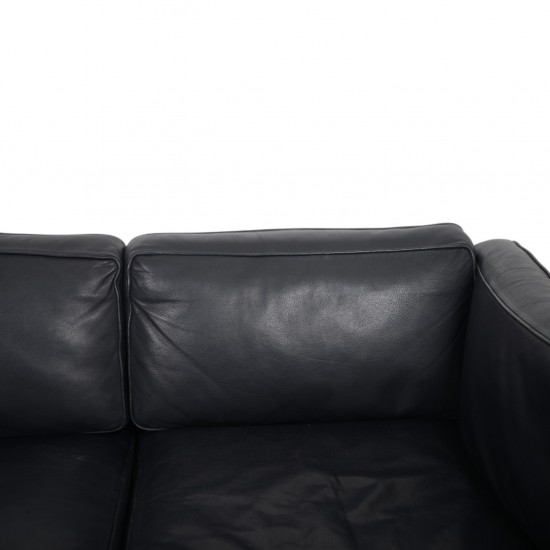 Dansk design sofa 3.pers i sort læder