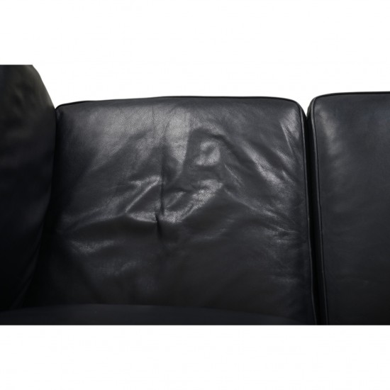 Dansk design sofa 3.pers i sort læder