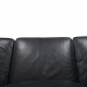 Dansk design sofa 3.pers i sort læder