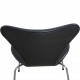 Arne Jacobsen Sæt af 5 Syver stole i sort læder 1990'erne