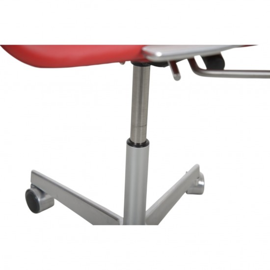 Arne Jacobsen høj Oxford kontorstol i rødt Essential læder 2014