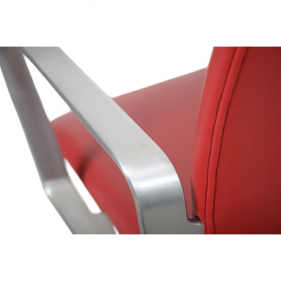 Arne Jacobsen høj Oxford kontorstol i rødt Essential læder 2014