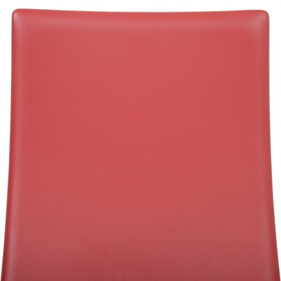 Arne Jacobsen høj Oxford kontorstol i rødt Essential læder 2014