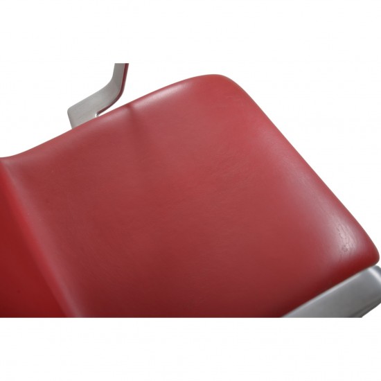 Arne Jacobsen høj Oxford kontorstol i rødt Essential læder 2014