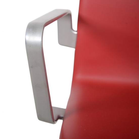 Arne Jacobsen høj Oxford kontorstol i rødt Essential læder 2014