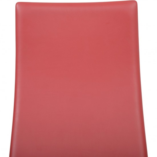 Arne Jacobsen høj Oxford kontorstol i rødt Essential læder 2014