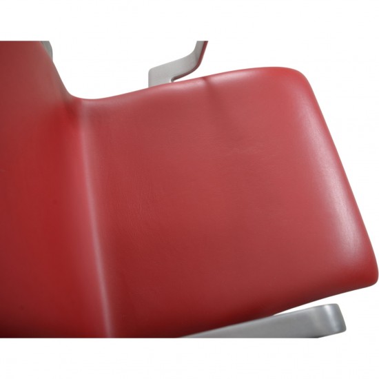 Arne Jacobsen høj Oxford kontorstol i rødt Essential læder 2014