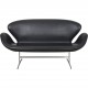 Arne Jacobsen Svane sofa i sort læder 2006