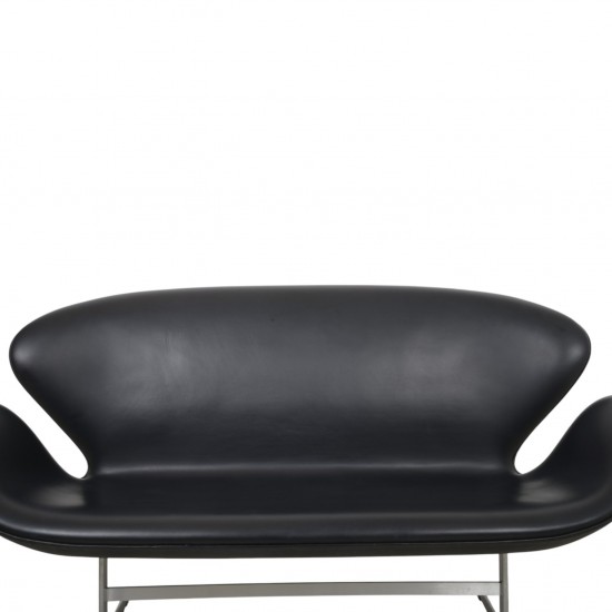 Arne Jacobsen Svane sofa i sort læder 2006
