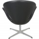 Arne Jacobsen Svane stol i sort Aura læder 2017