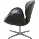 Arne Jacobsen Svane stol i sort læder 1990'erne
