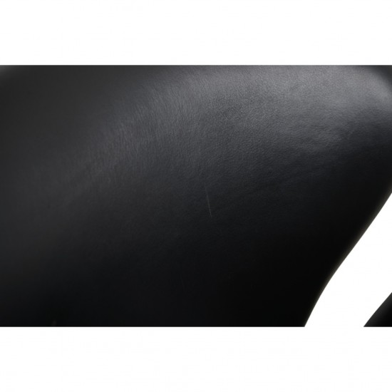 Arne Jacobsen Svane stol i sort læder 1990'erne