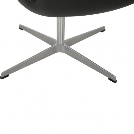 Arne Jacobsen Svane stol i sort læder 1990'erne