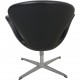 Arne Jacobsen Svane stol i sort læder 2000'erne