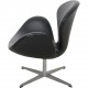 Arne Jacobsen Svane stol i sort læder 1960'erne
