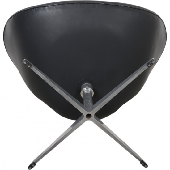 Arne Jacobsen Svane stol i sort læder 1960'erne