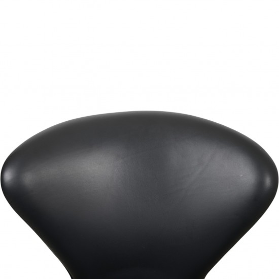 Arne Jacobsen Svane stol i sort læder 1960'erne