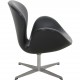 Arne Jacobsen Svane stol i sort læder 1960'erne