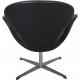 Arne Jacobsen Svane stol i sort læder 1960'erne